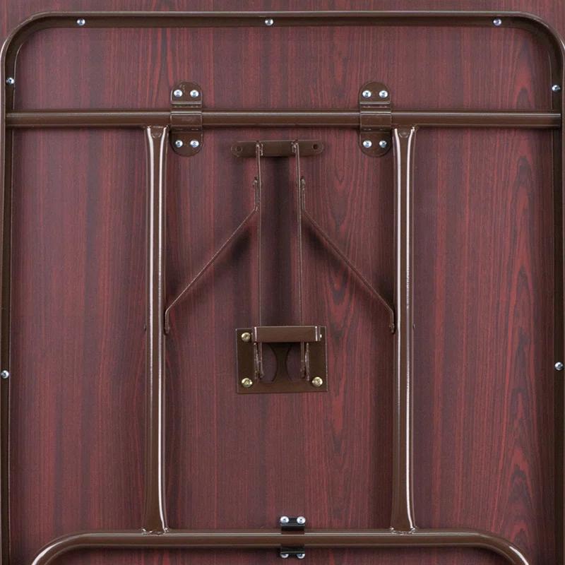 Flash Furniture Wofford 24" x 48" Rectangular Mahogany Melamine Laminate Folding Banquet Table