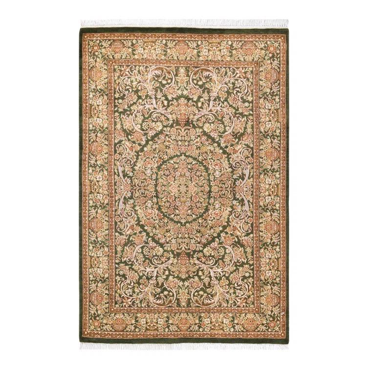 Solo Rugs Classic Hand Knotted Wool Traditional Mogul Green Area Rug 4' 1" x 6' 3" & Reviews | Perigold