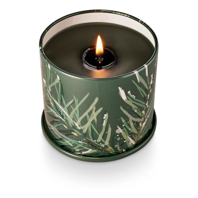 ILLUME Noble Holiday Balsam & Cedar Large Crackle Glass Candle