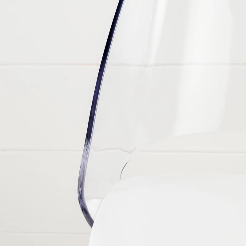 George Oliver South Shore Mid-Century Modern Eiffel Office Chair With Wooden Legs, Clear/White