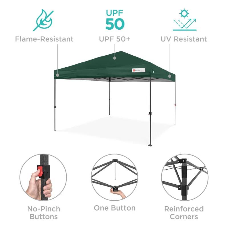 Best Choice Products Best Choice Products Easy Setup Pop Up Canopy W/ 1-Button Setup, Wheeled Case, 4 Weight Bags