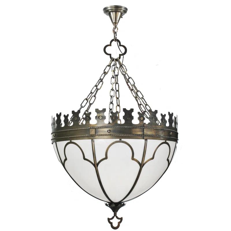 Meyda Lighting Meyda Tiffany & Stained Glass 3 - Light Antique Brass Unique/Statement Pendant