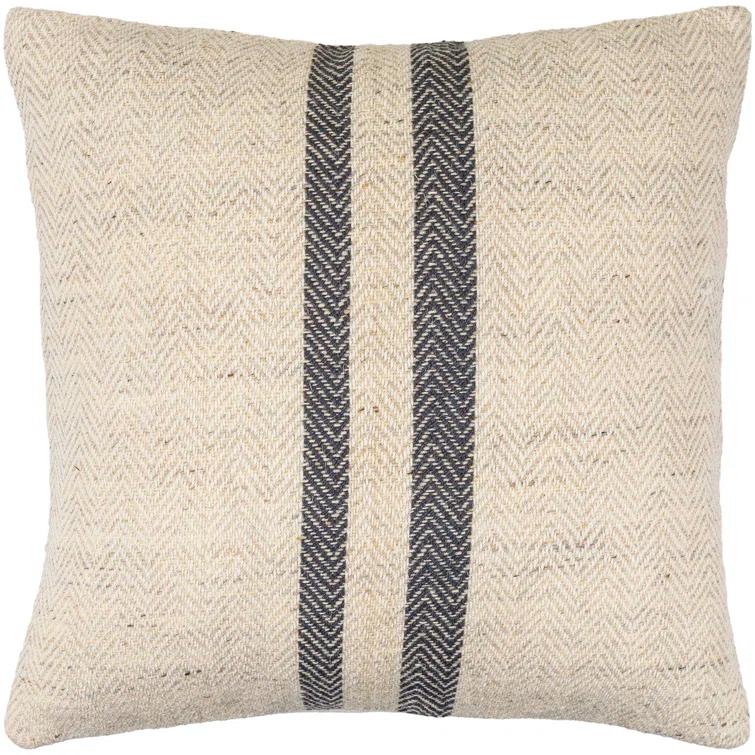 Becki Owens x Livabliss Becki Owens x Livabliss Brett Striped Wool Blend Reversible Throw Pillow