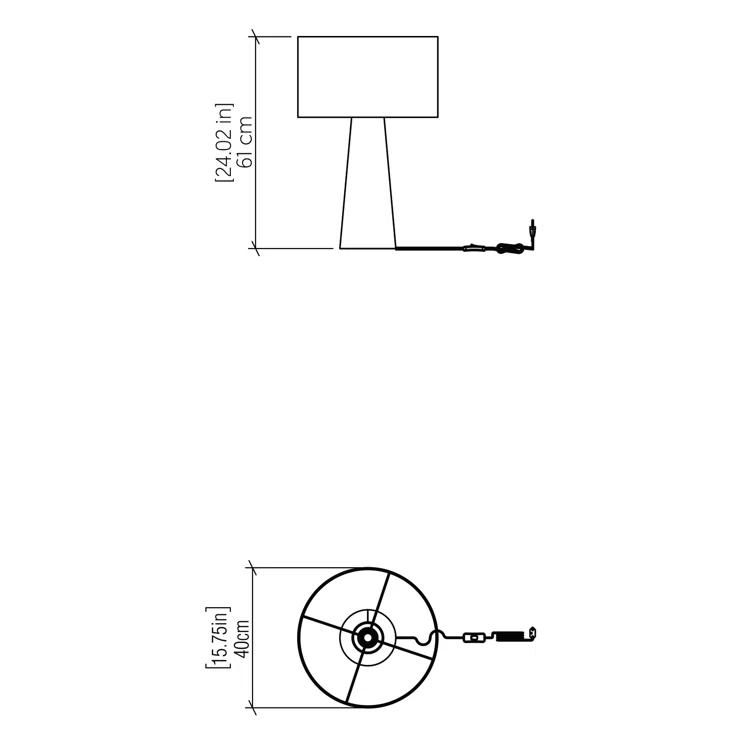 Conical Medium Density Fiberboard (MDF) Table Lamp