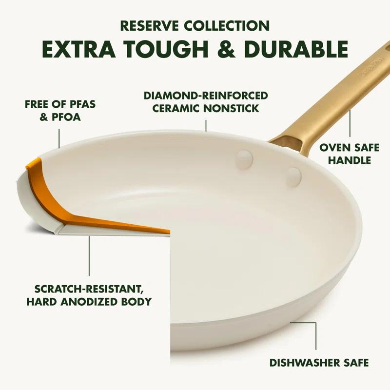 GreenPan Reserve Healthy Ceramic Nonstick, 8", 10" And 12" Frypan Set
