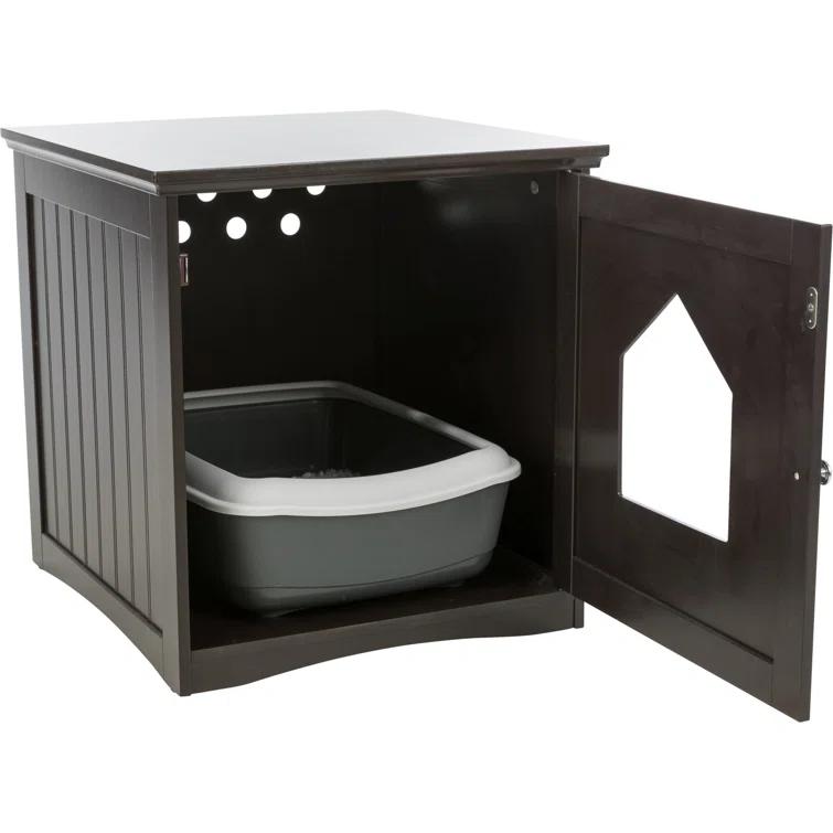 TRIXIE TRIXIE Small Cat Litter Box Enclosure Hide Litter Indoor Cat Home Cat Furniture Accent Table