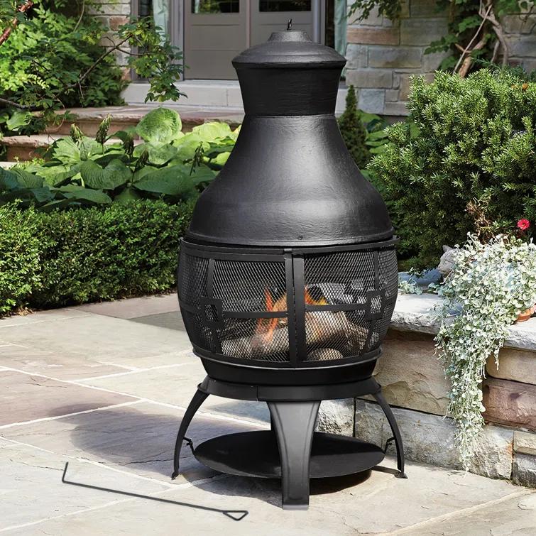 Heatmaxx Round Cast Iron Wood Burning Smokeless Chimnea