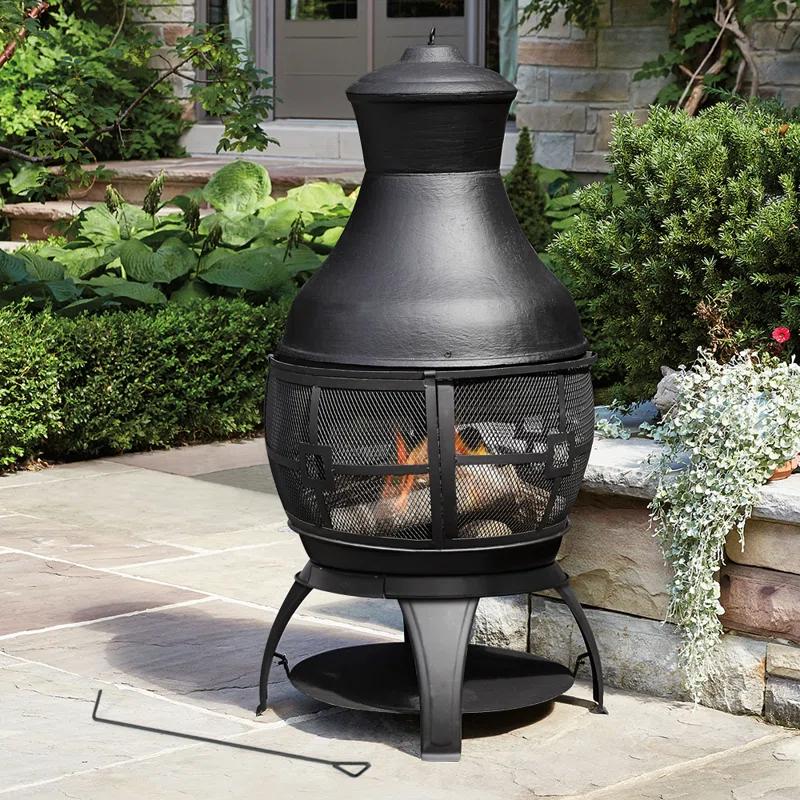Heatmaxx Round Cast Iron Wood Burning Smokeless Chimnea