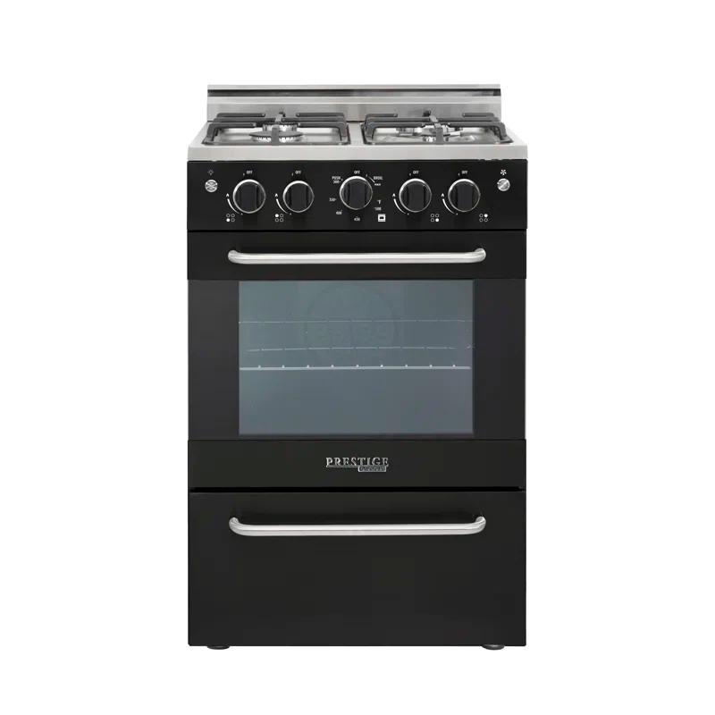 Unique Appliances Prestige 23.5" 4 burner 2.3 cu. ft. Freestanding Gas Range with Convection Oven UGP-24V PC1 B