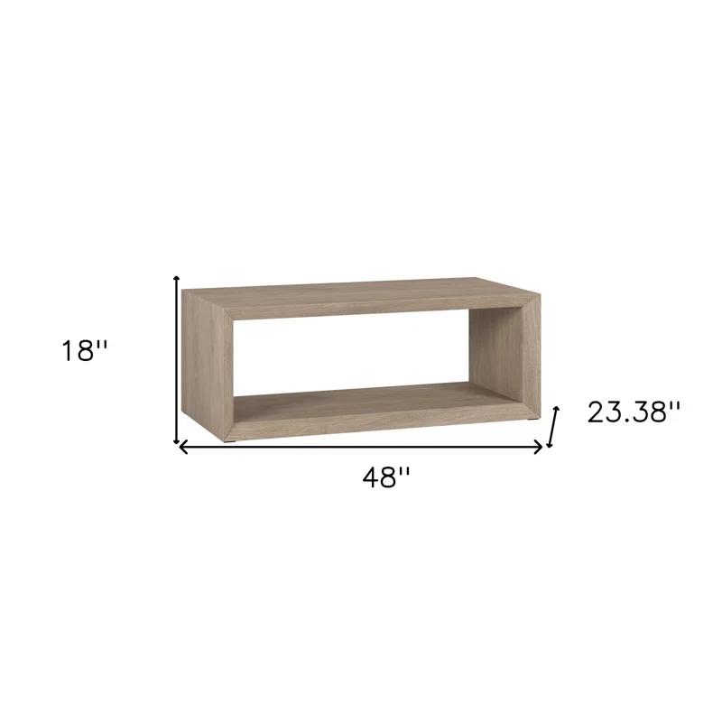 Foxtrot Faux Wood Coffee Table With Shelf