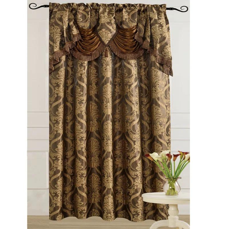 Venice Collections Polyester Room Darkening Curtain Single Panel