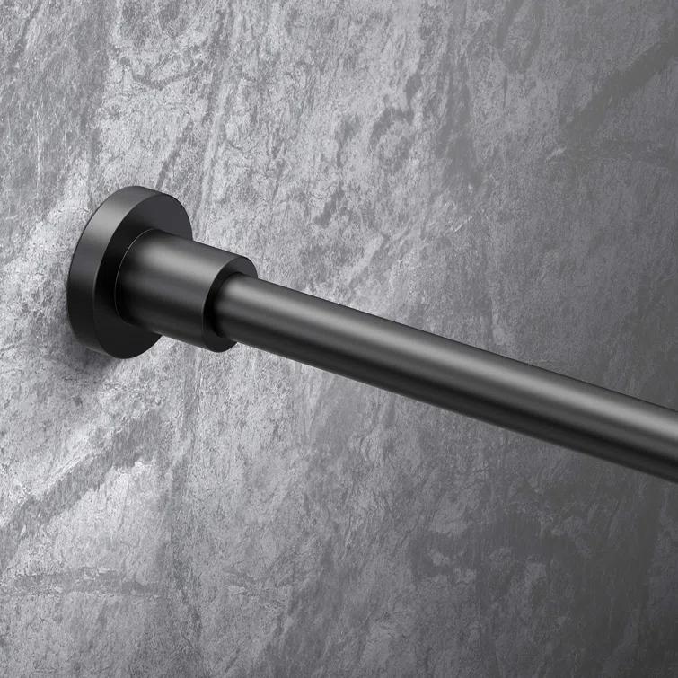 Gatco Minimalist 60" Straight Fixed Shower Curtain Rod | Wall Mount Solid Brass Shower Rod