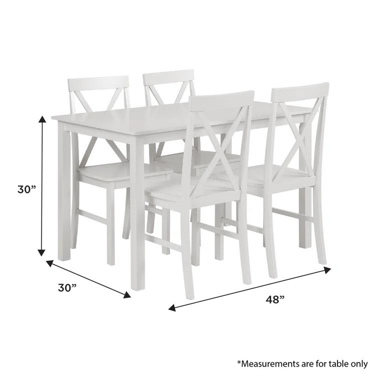 Gracie Oaks 5 - Piece Dining Set with X-Back Chairs