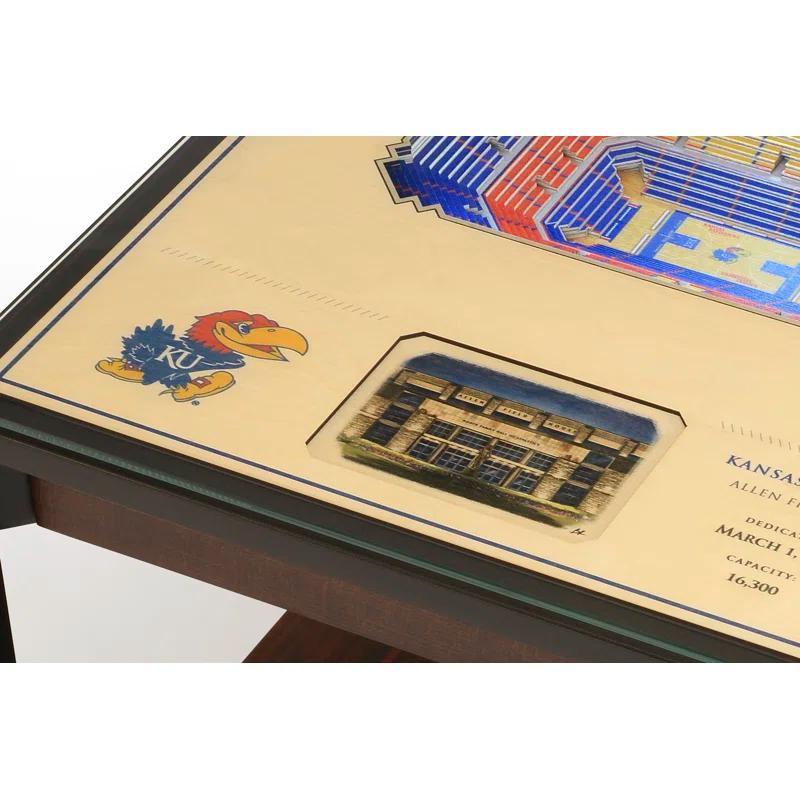 YouTheFan Glass Top End Table