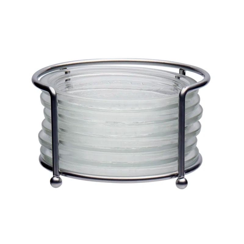 Mason Craft & More Glass Round 6 Piece Coasters Set