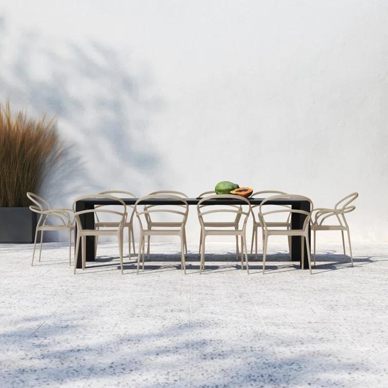 Comet 39.37'' Rectangular 10 - Person Outdoor Dining Set