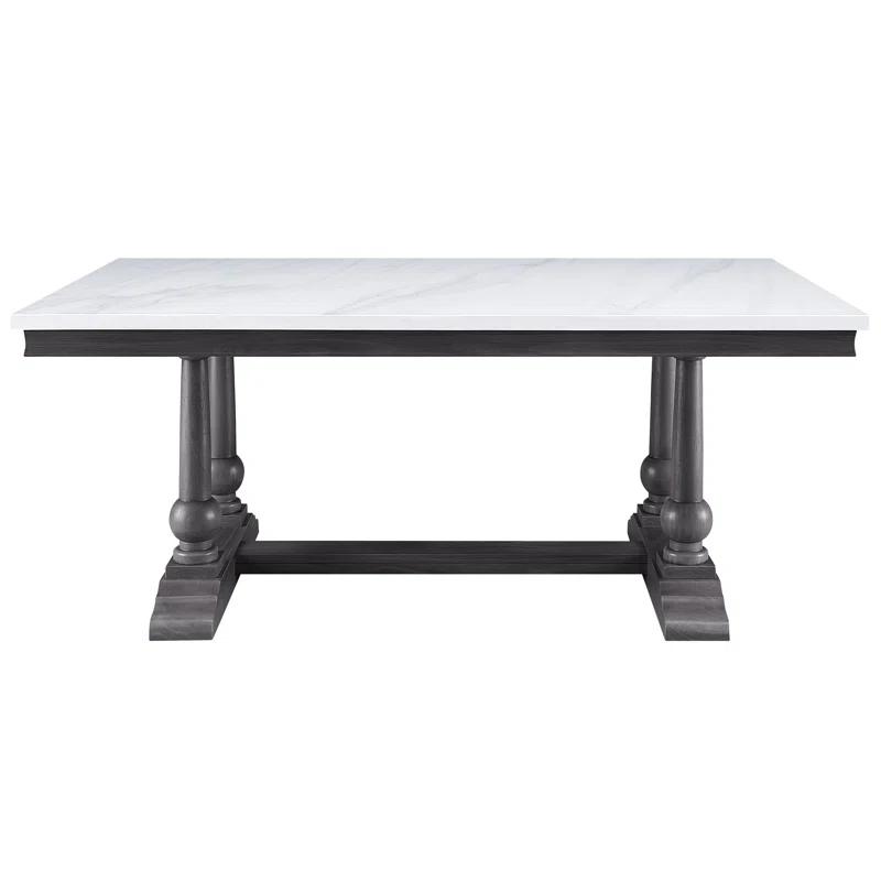 Faux Marble Top Dining Table