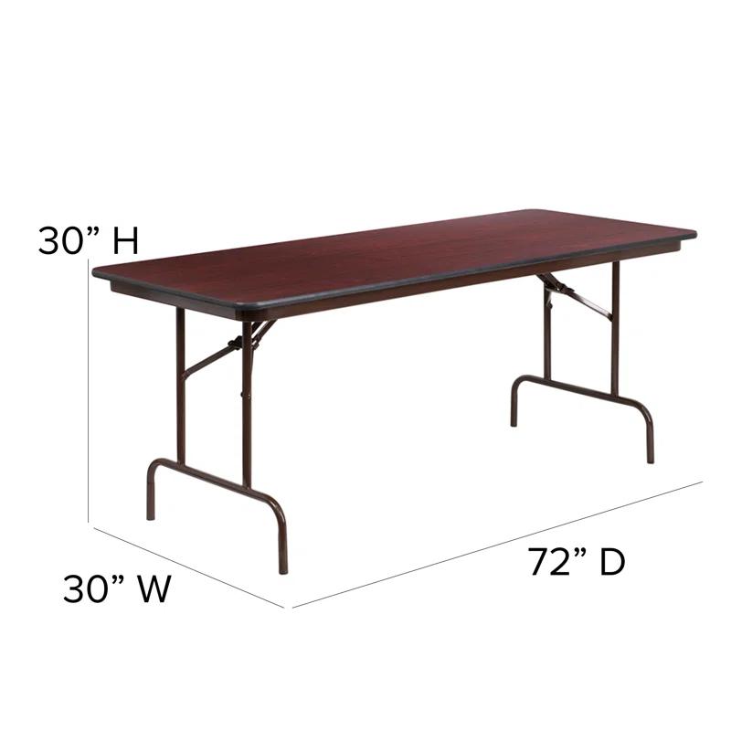 Flash Furniture Wofford 24" x 48" Rectangular Mahogany Melamine Laminate Folding Banquet Table
