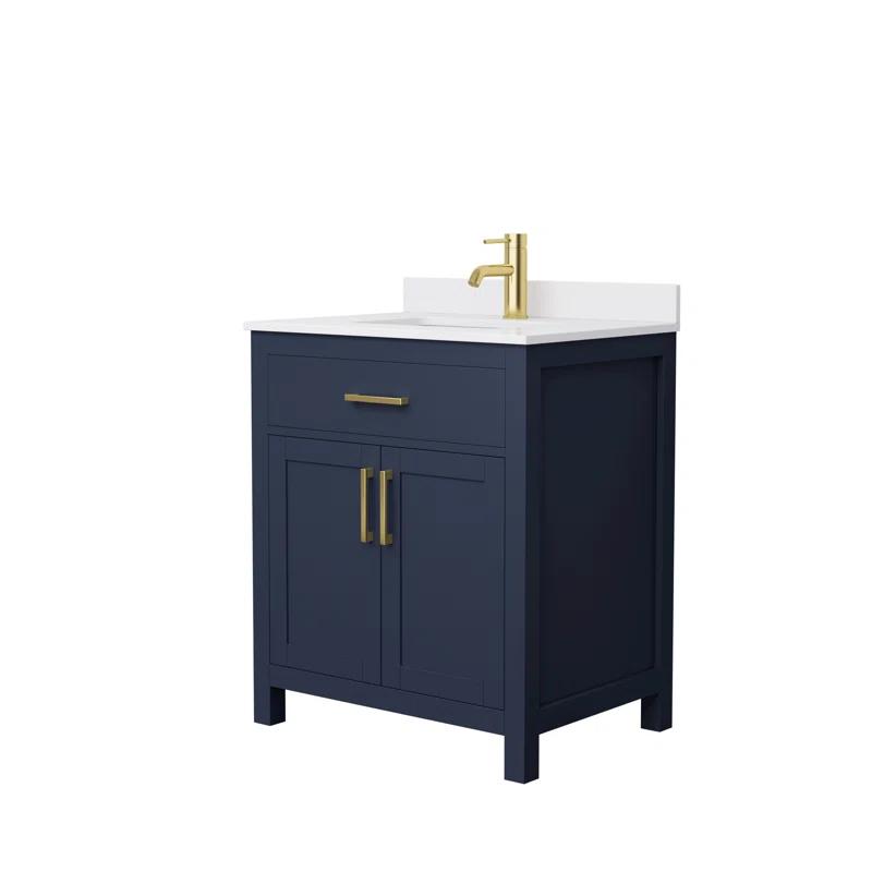 Wyndham Collection Beckett 30" Freestanding Single Bathroom Vanity with Cultured Marble Top