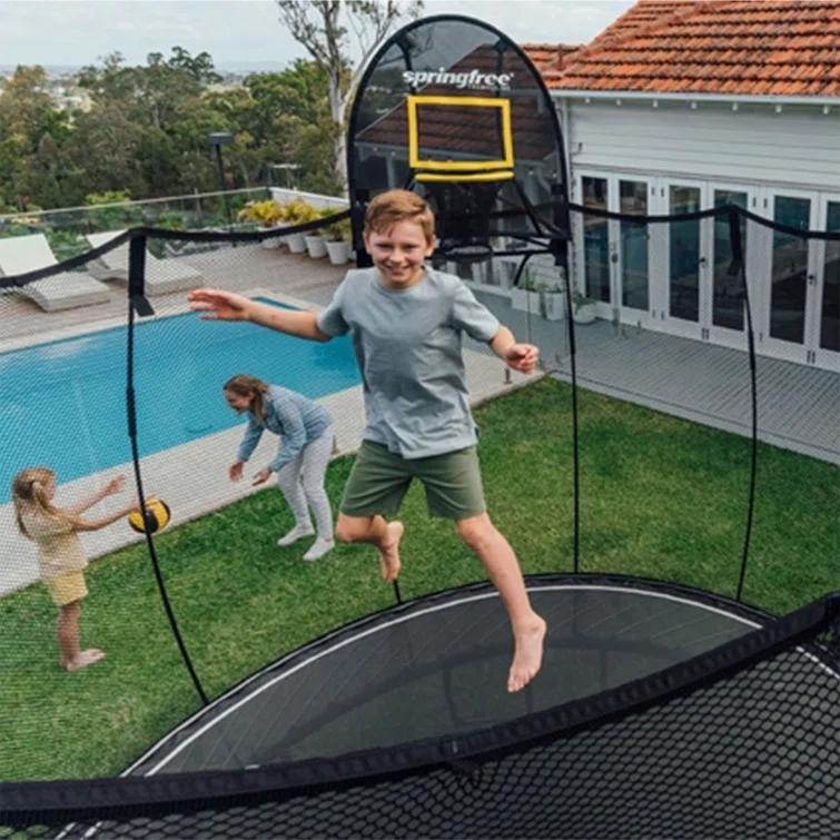 SpringfreeTrampoline Springfree Trampoline Kids Outdoor Large Oval 8 x 13' Trampoline with Enclosure