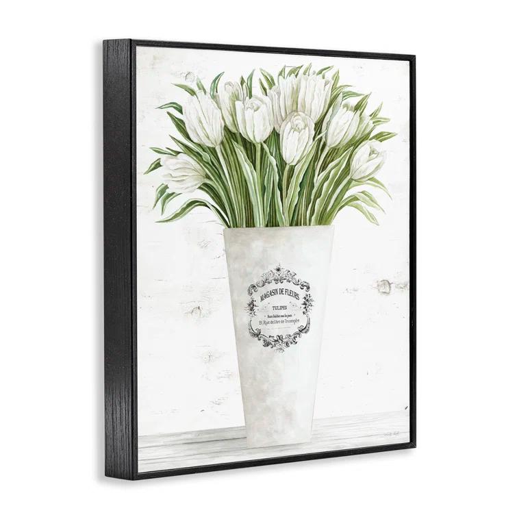 Stupell Industries Tulip Bouquet in Parisian Vase Floral Arrangement by Cindy Jacobs - Graphic Art Print