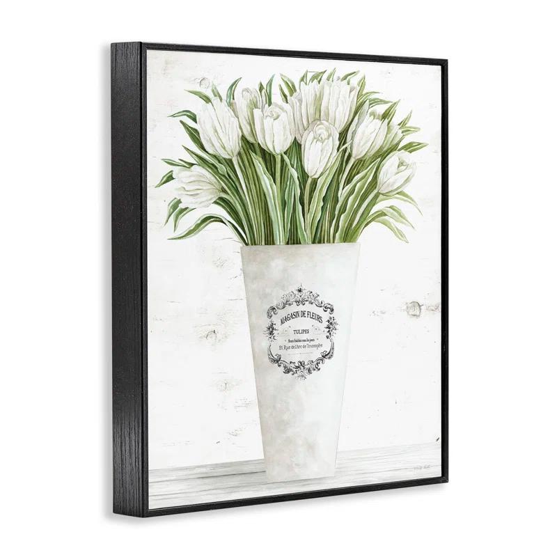 Stupell Industries Tulip Bouquet in Parisian Vase Floral Arrangement by Cindy Jacobs - Graphic Art Print