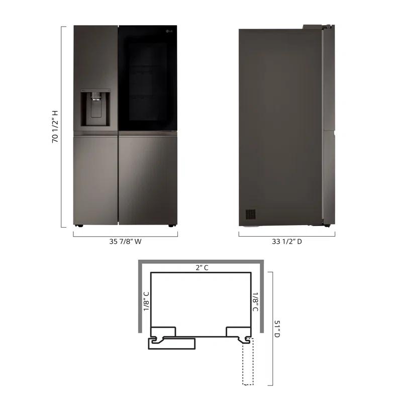 LG LG 27 cu. ft. Side by Side Smart Refrigerator w/ InstaView and Craft Ice