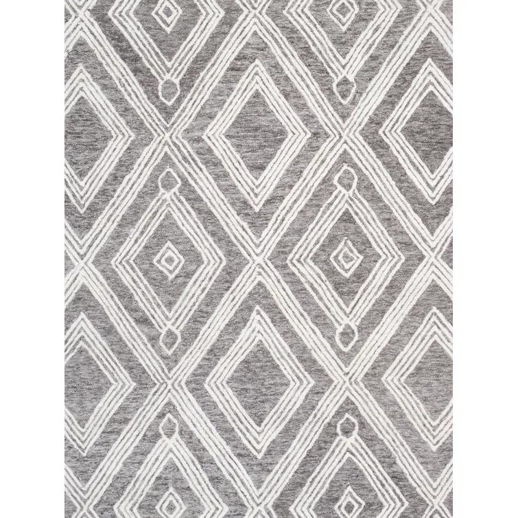 Pasargad Hand Tufted Viscose Washable Geometric Indoor Rug