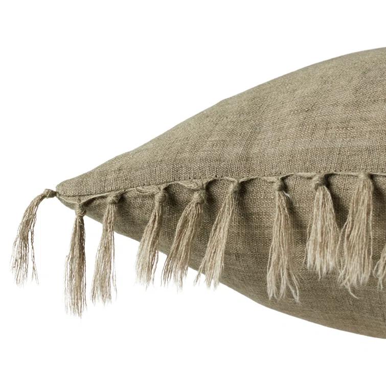 Roy Linen Pillow - Sage / 13" x 21" / Down