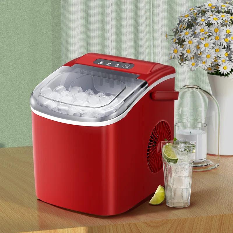 Antarctic Star Countertop Ice Maker Ice Machine With Handle,Self-Cleaning Ice Makers, 26Lbs/24H, 9 Ice Cubes Ready In 6 Mins For Home/Kitchen/Bar/Party/Camping