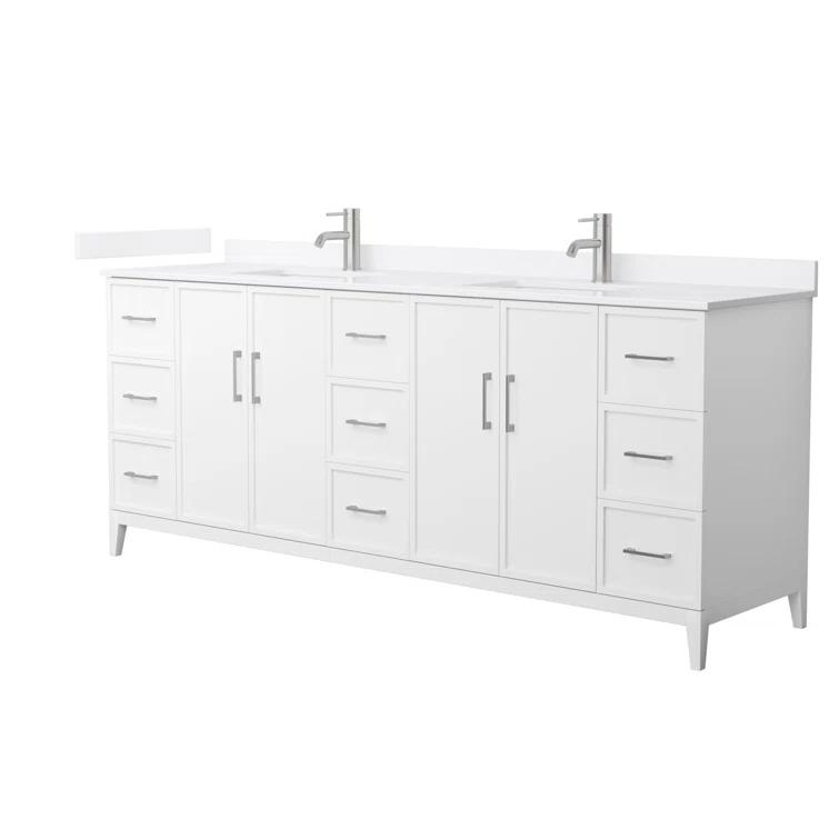 Wyndham Collection Elan 84'' Double Bathroom Vanity with Quartz Top