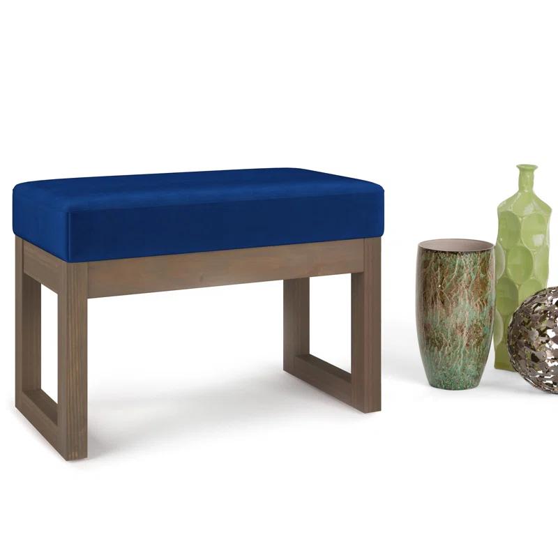 Simpli Home Milltown Large Ottoman Bench with Upholstered Seat and Solid Wood Frame