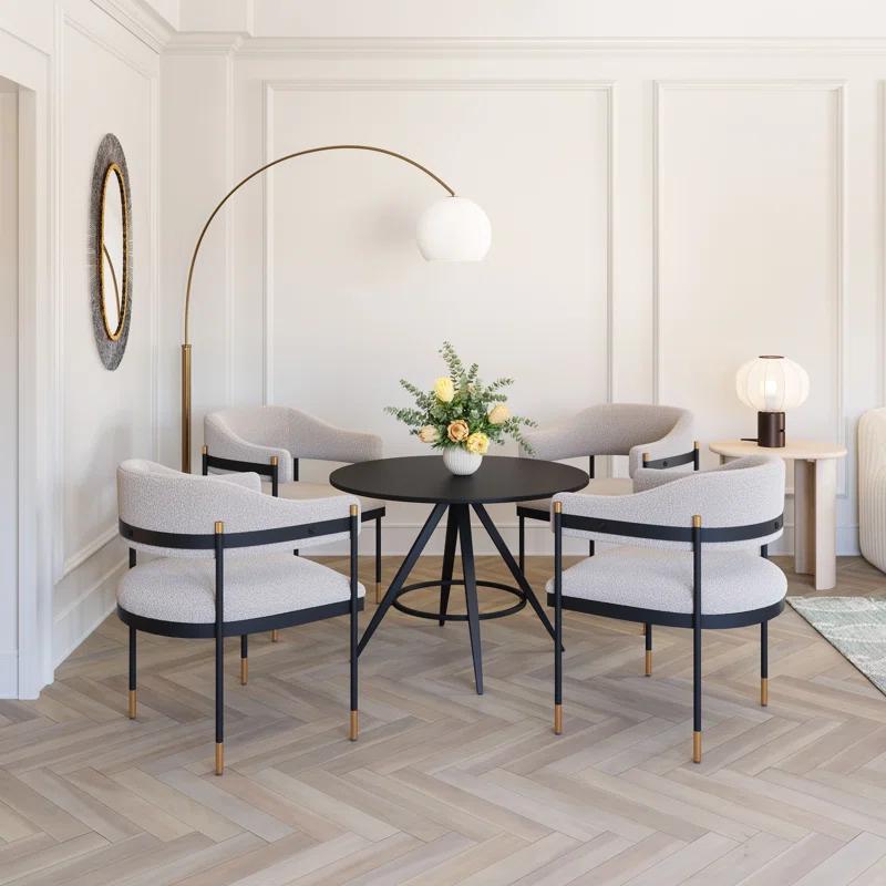 Dinos Round Metal Base Dining Table