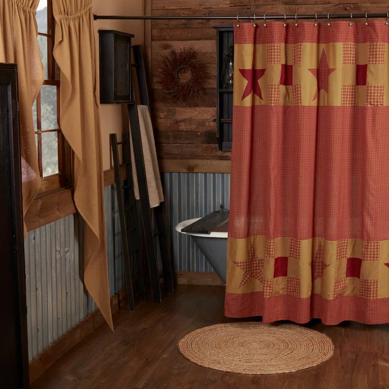 VHC Brands Ninepatch Star Cotton Shower Curtain