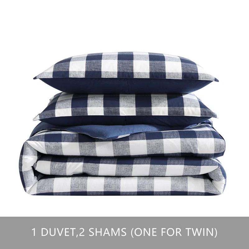 Eddie Bauer Eddie Bauer Lakehouse Plaid Blue Cotton Duvet Cover Set