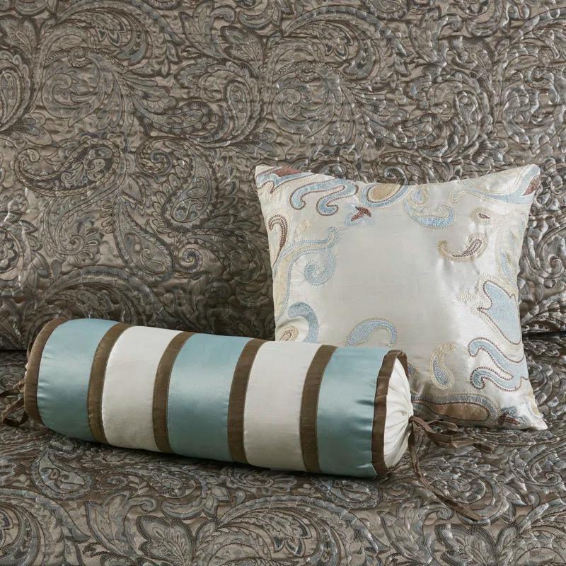 Madison Park Aubrey 5 Piece Jacquard Bedspread Set with Throw Pillows