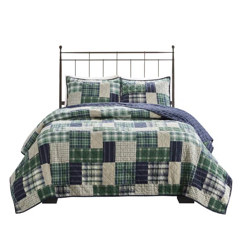 Madison Park Timber 3 Piece Reversible Printed Quilt Set