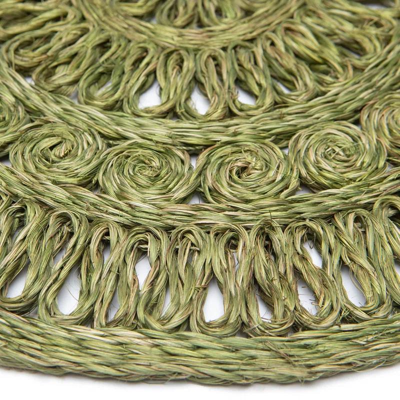 Dakota Fields Circolo Abaca Abaca Geometric Round Placemat (Set of 4)