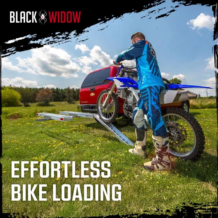 Black Widow Black Widow Double Motorcycle Carrier with Ramp for 2" Hitch, 600 Pound Capacity