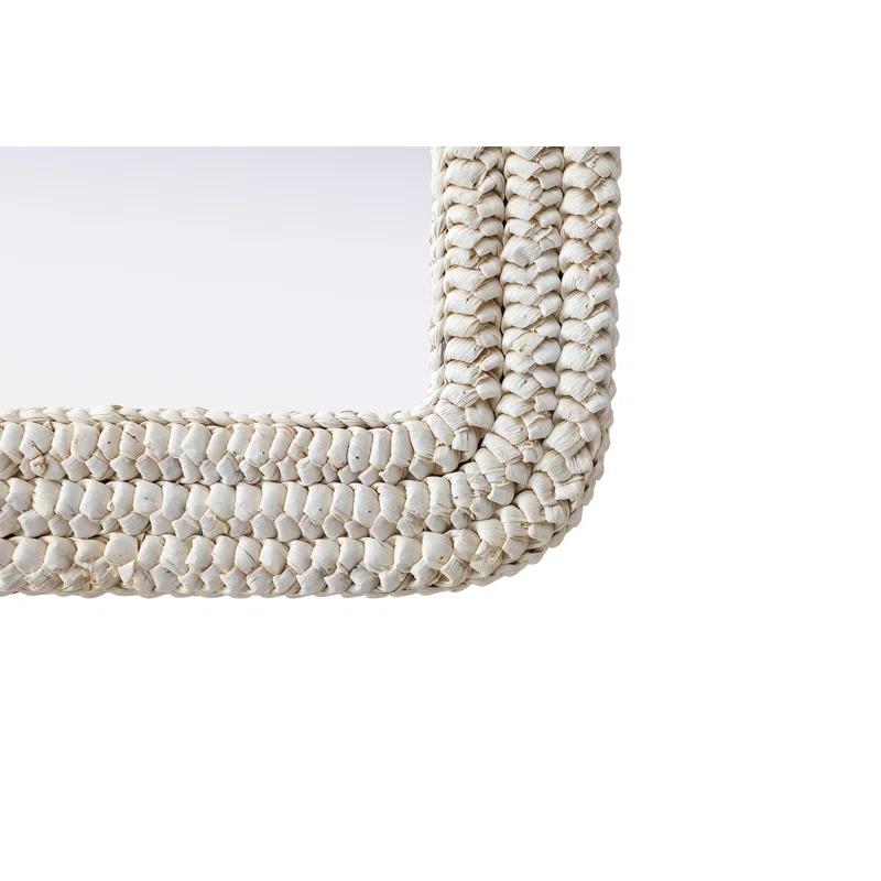 Beachcrest Home™ Dennard Arch Cornhusk Mirror in Linen White