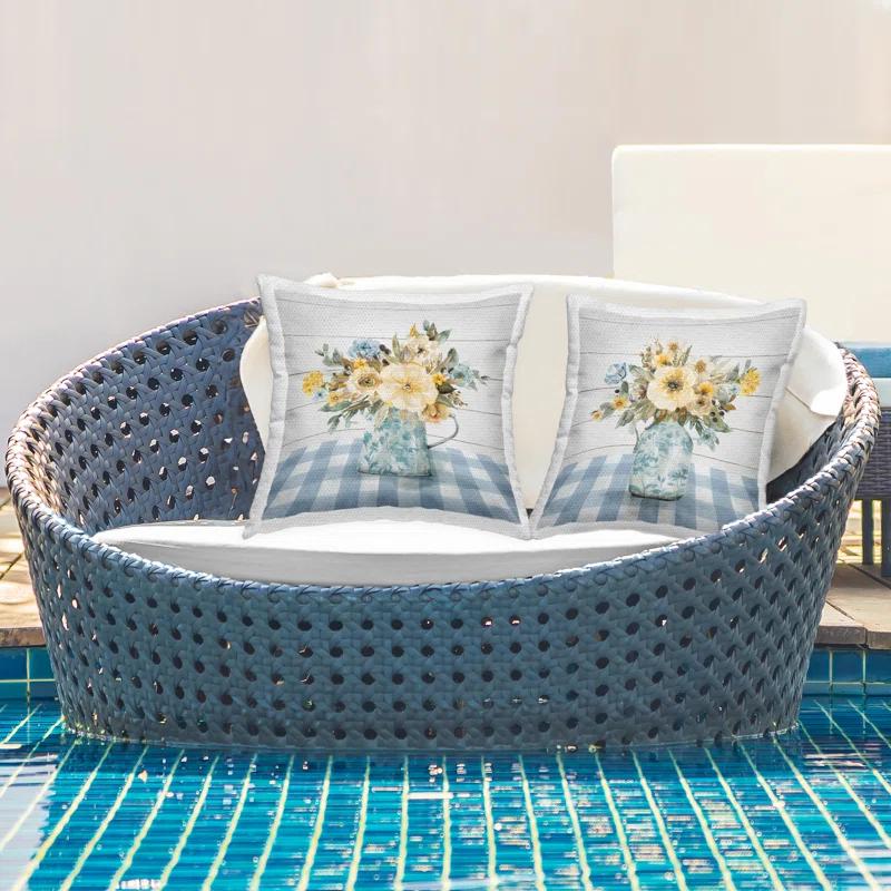 Stupell Industries Gingham Indoor/Outdoor Throw Pillow (Set of 2)