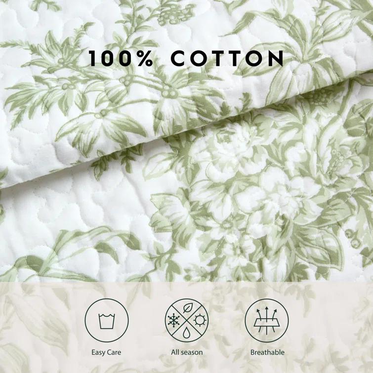 Laura Ashley Laura Ashley Bedford Cotton Reversible Quilt Set