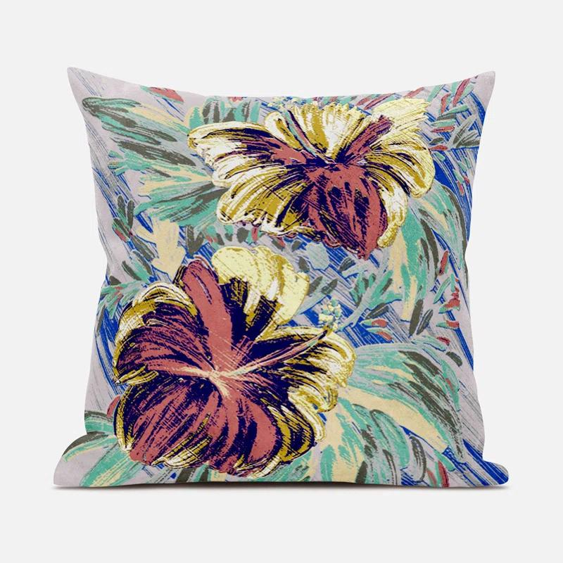 AmritaSen Floral Indoor/Outdoor Reversible Throw Pillow