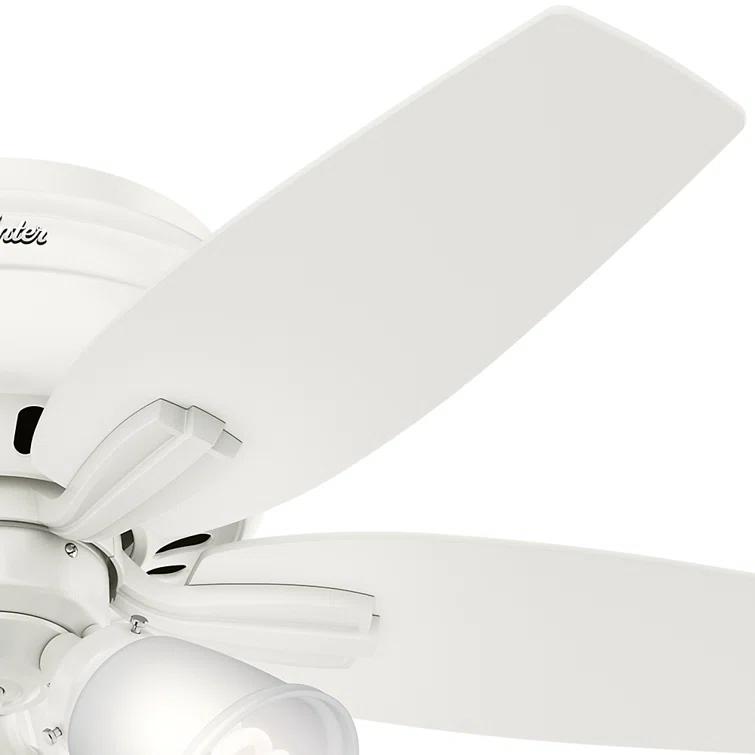 Hunter Fan Newsome 42" 5 - Blade Traditional Indoor Flush Mount Ceiling Fan with Lights and Pull Chains