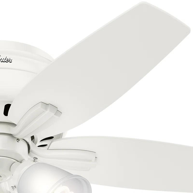 Hunter Fan Newsome 42" 5 - Blade Traditional Indoor Flush Mount Ceiling Fan with Lights and Pull Chains