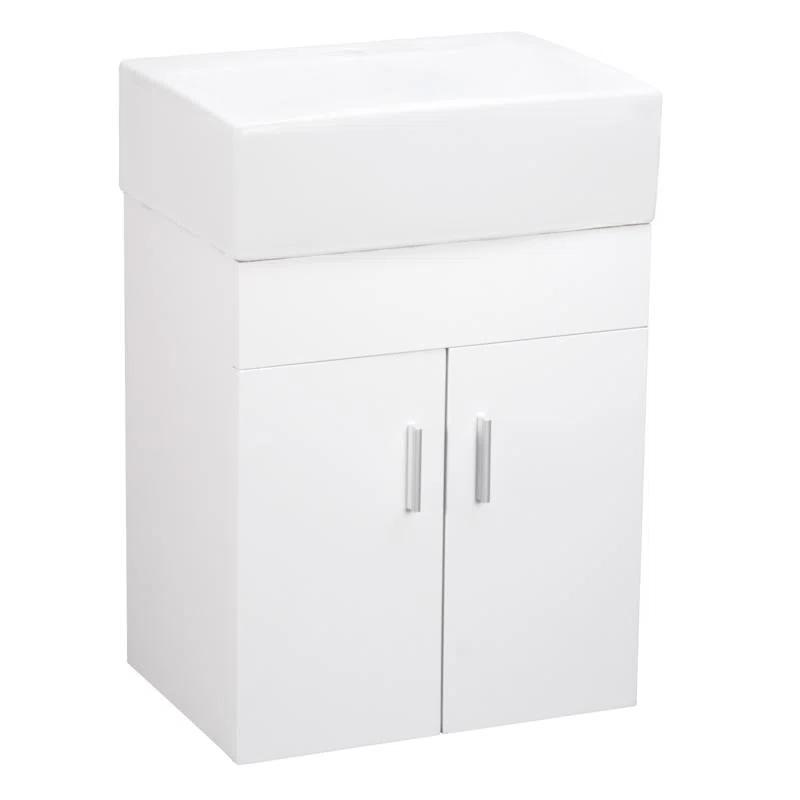 Orren Ellis Ashwini 16.375'' Single Bathroom Vanity with Ceramic Top