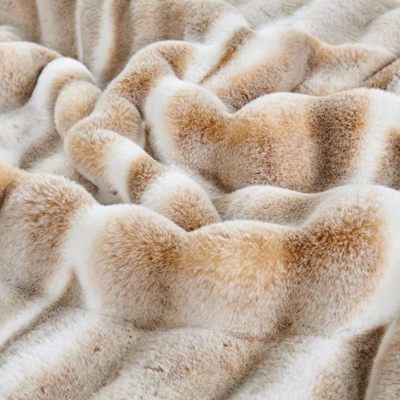 Home Soft Things Tip Dying Faux Fur Throw Blanket