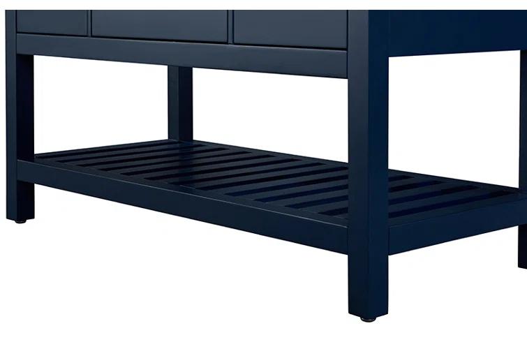 Ancerre Designs Elizabeth 48 in. Bath Vanity Set in White with Italian Carrara White Marble Vanity top and White Undermount Basin with Gold Hardware and 28 in. White Mirror | Perigold