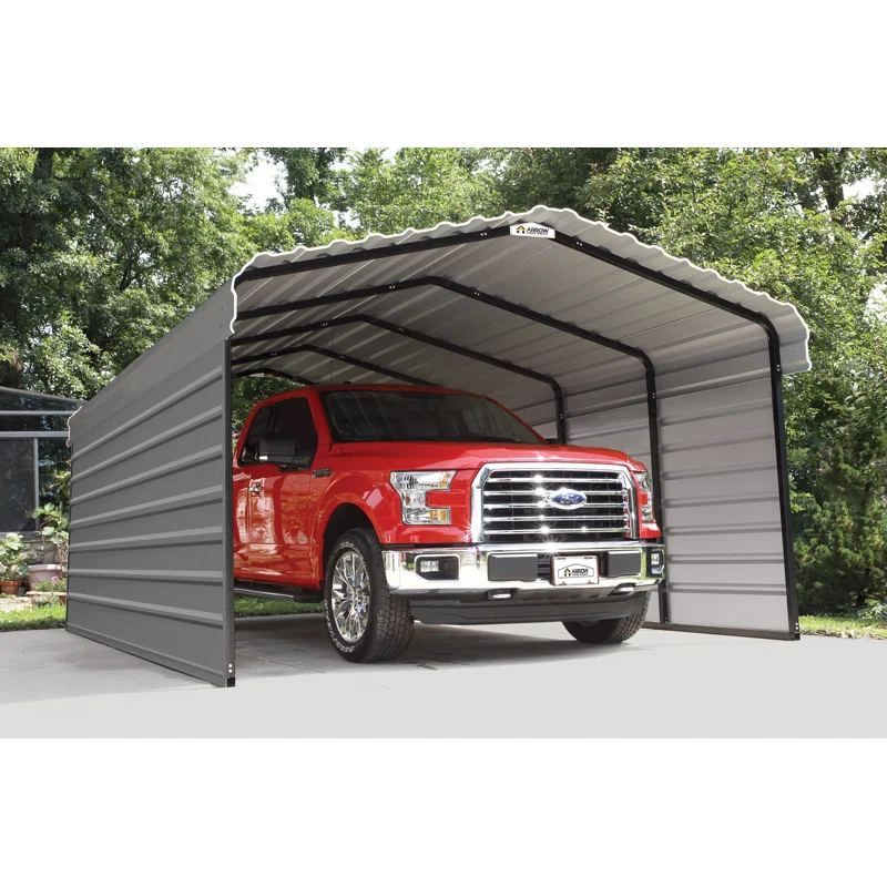 Arrow Arrow Steel Carport with 2 Side Wall Kits, 12x20x07