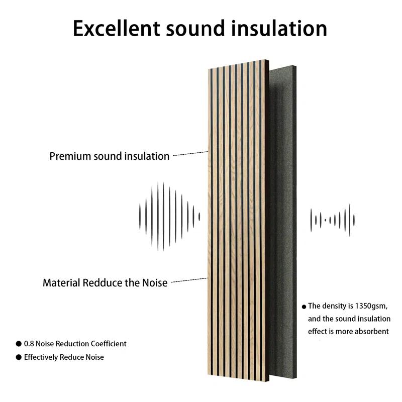 Wood Slat Wall Panel, 94.49 x 12.6 Inch Acoustic Wood Wall Panels for Wall and Ceilings, 3D Wall Panels for Interior Wall Decor, 2 Pack, White